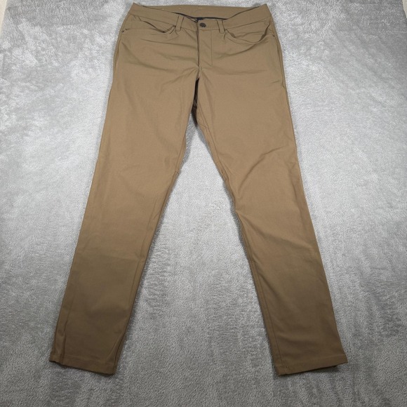 Lululemon ABC Pants Mens 32 Brown Slim Fit Five Pocket LM5972S Casual Stretch